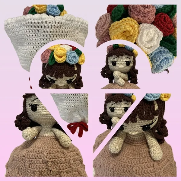 Bambola amigurumi Giulia fatta a mano all'uncinetto