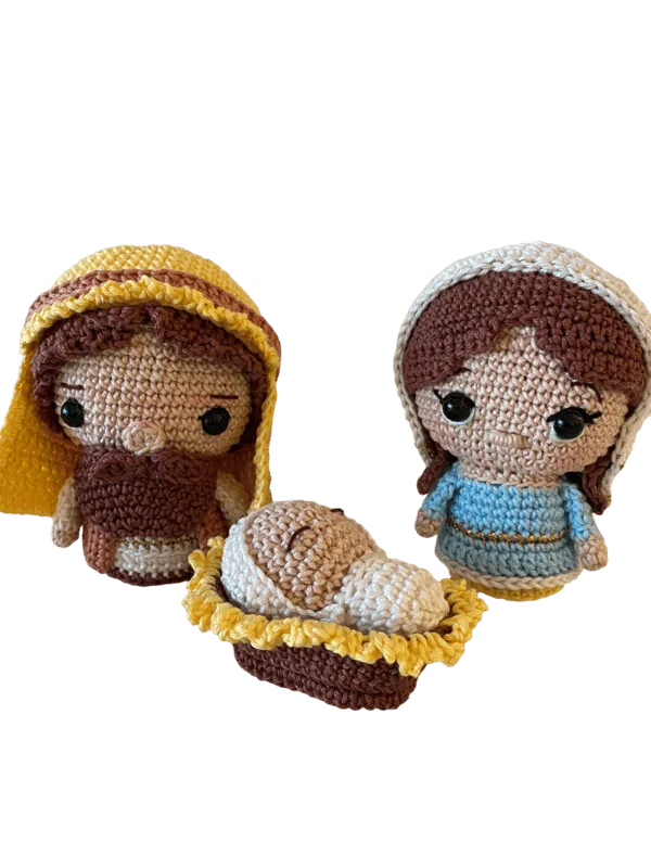 Natività all'uncinetto fatta a mano per il Natale