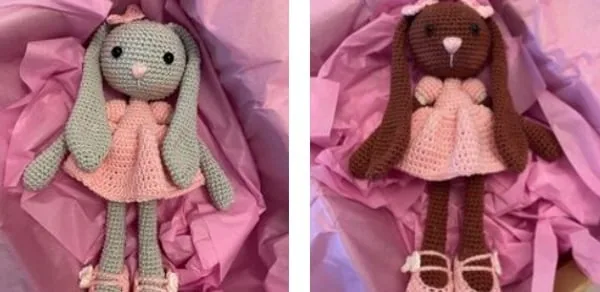 Nina e Gina coppia amigurumi all'uncinetto fatte a mano